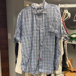 Psycho Bunny Blue and White Checkered Shirt